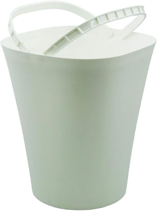 Photo 1 of Glad Small Waste Basket with Bag Ring | Trash Can for Home, Office, Bedrooms and Bathrooms, 8.5L, White