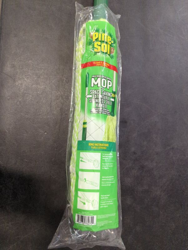 Photo 1 of Pine-Sol Microfiber Self Wringing – Easy Squeeze Twist Design for Wet Mopping | Household Cleaning Tool for Tile, Linoleum, Laminate Floors | Extendable Metal Handle, Green
