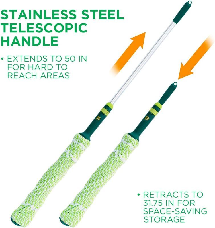 Photo 1 of Pine-Sol Microfiber Self Wringing – Easy Squeeze Twist Design for Wet Mopping | Household Cleaning Tool for Tile, Linoleum, Laminate Floors | Extendable Metal Handle, Green