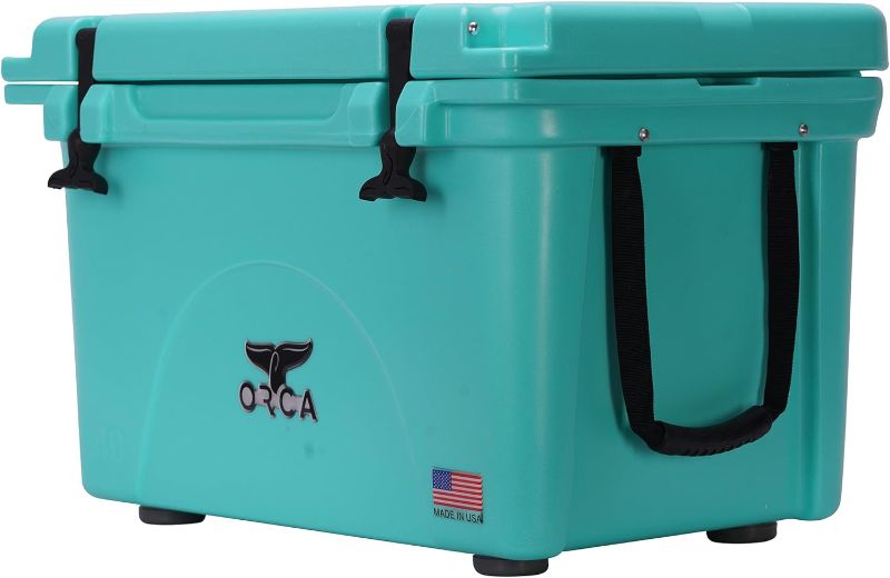 Photo 2 of ORCA 40-Quart Insulated Hard Cooler with Flexible Grip Handles, Padlock Ready, Keeps Ice Cold for Days, Rugged, Sturdy for Beach, Camping, Travel, Road Trip, Hunting