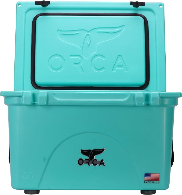 Photo 4 of ORCA 40-Quart Insulated Hard Cooler with Flexible Grip Handles, Padlock Ready, Keeps Ice Cold for Days, Rugged, Sturdy for Beach, Camping, Travel, Road Trip, Hunting