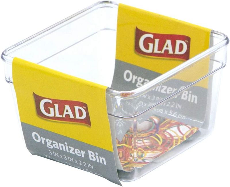 Photo 4 of 3pc Bundle - Glad Plastic Drawer Storage Tray – Heavy Duty Organizer Bin for Home, Kitchen, Bath, Bedroom, Office | Non-Slip Feet, 15x6, Clear +  2 Glad Plastic Drawer Storage Tray – Heavy Duty Organizer Bin for Home, Kitchen, Bath, Bedroom, Office | Non-