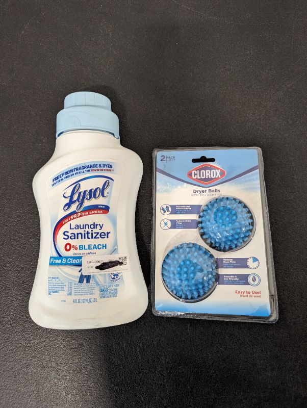 Photo 3 of Laundry Bundle - Lysol Laundry Sanitizer Free & Clear (41oz) + 2 Pack Clorox Dryer Balls