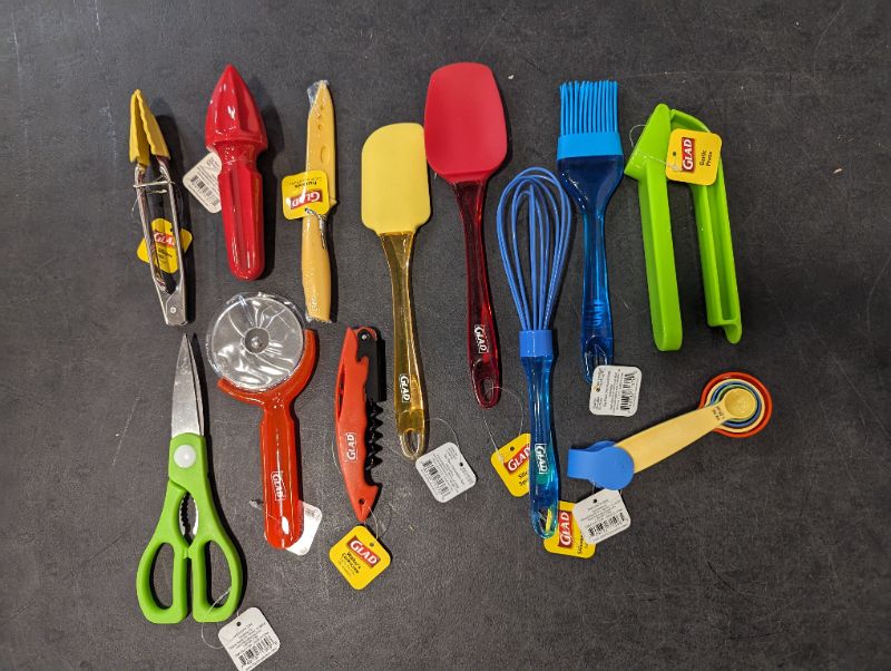 Photo 1 of 12pc Glad Kitchen Utensil Bundle - see photos - Colors May Vary, As Is