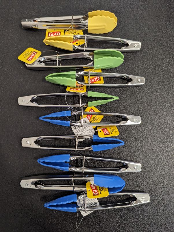 Photo 1 of 10 Pack - Glad Mini Silicone Tongs - Variety Colors