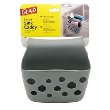Photo 1 of Glad Sink Bundle - Large Silicone Sink Caddy (Grey) + 3 Silicone Sink Strainers (2 Grey, 1 Red)