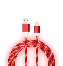 Photo 1 of LED Light Up Apple Certified MFI Lightning Sync & Charge Cable - Red - 3ft
