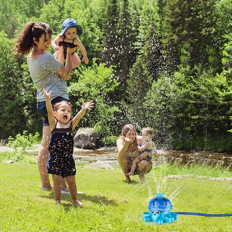 Photo 3 of Sprinkler Water Toys for Yard - Spinning Octopus Outdoor Sprinkler for Kids and Toddlers - Splashing Fun for Summer Activities