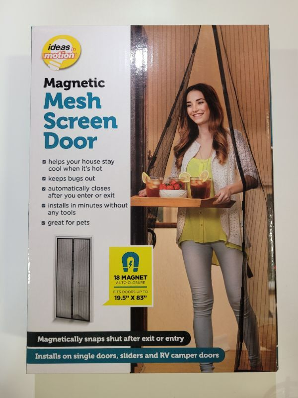 Photo 1 of Ideas In Motion Magnetic Mesh Screen Door Fits Up to 19.5 x 83 in