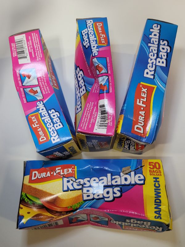 Photo 2 of (8 boxes) Duraflex Resealable Sandwich Bags 50 count