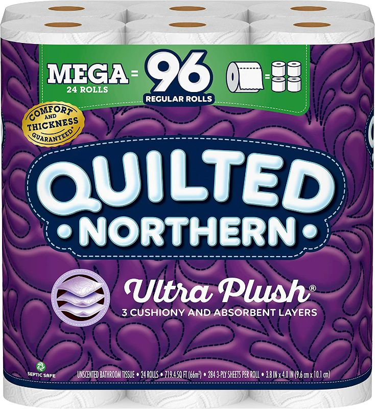 Photo 1 of Quilted Northern Ultra PlushToilet Paper, 24 Mega Rolls, 3-Ply Bath Tissue