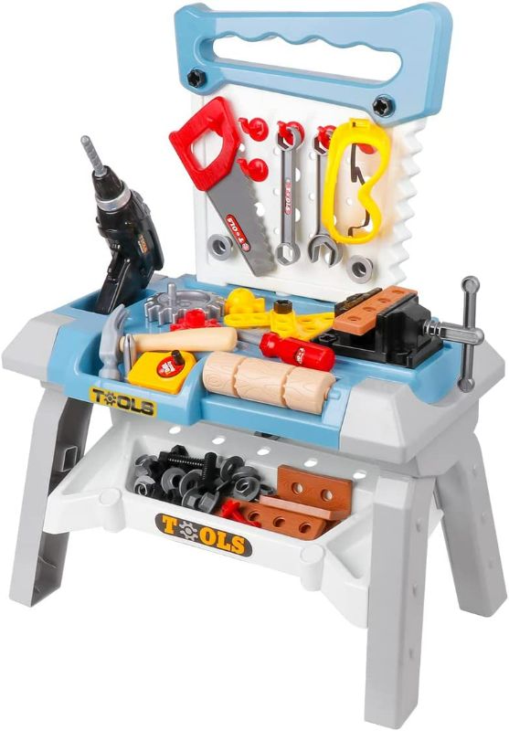 Photo 1 of  101PCS Pretend Play Construction Tool Bench with Electric Toy Drill Birthday for Children Toddlers Boys Age 3 4 5 6 7