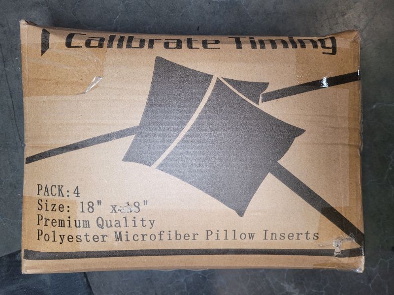 Photo 3 of Calibrate Timing 4 Packs 18 x 18 Pillow Inserts, Hypoallergenic 18 inches Square Cushion Pillow Filler, Decorative Couch Pillows Stuffer