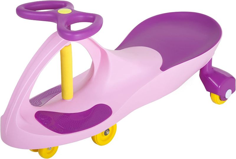 Photo 1 of Lil' Rider Wiggle Car Ride On Toy – No Batteries, Gears or Pedals – Twist, Swivel, Go – Outdoor Ride Ons for Kids 3 Years and Up(Pink and Purple)