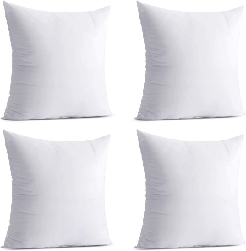 Photo 1 of 4 Packs 18 x 18 Pillow Inserts, 18 inches Square Cushion Pillow Filler, Decorative Couch Pillows Stuffer