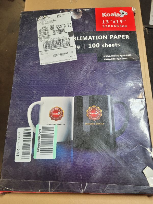 Photo 2 of Heat Transfer Paper for Sublimation Koala 100g 13 x 19 Pack of 100 Sheets