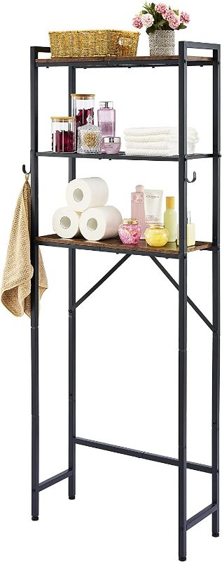 Photo 1 of HQXING Over The Toilet Storage, 3-Tier Bathroom Organizer, Bathroom Space Saver with Multi-Functional Shelves, Toilet Storage Rack