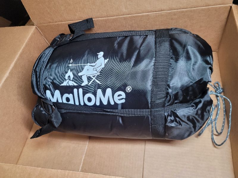 Photo 2 of MalloMe Camping Sleeping Bags for Adults - Compact Sleeping Bag for Hiking, Backpacking, Cold Weather & Warm - Lightweight Packable Travel Gear Summer & Winter 29.5in x 86.6" Ocean Blue with Stripes