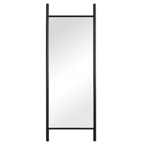 Photo 1 of Neutypechic 64 in. x 21 in. Farmhouse Rectangle Framed Full-length Leaning Mirror in Black