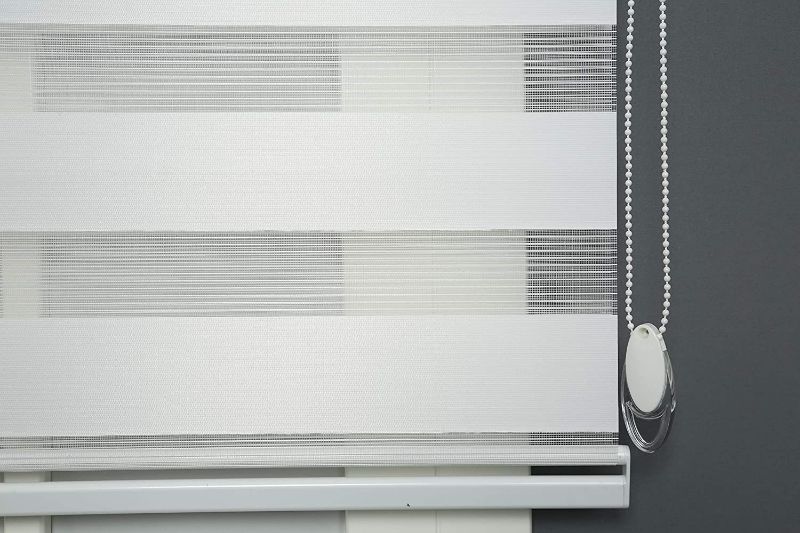 Photo 3 of SHADESU Zebra Blinds Roller Shades for Windows Privacy Light Filtering Shades (Maxium Height 72inch) (White Color)(Width 71 inch)