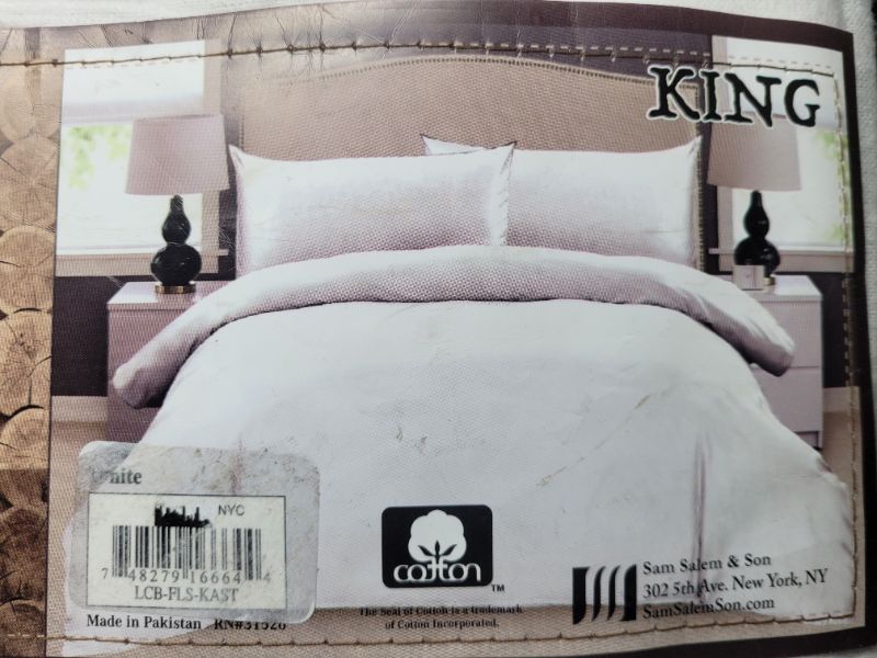 Photo 1 of Lodge Cabin White King 4 piece 100% Cotton Flannel Sheet Set New