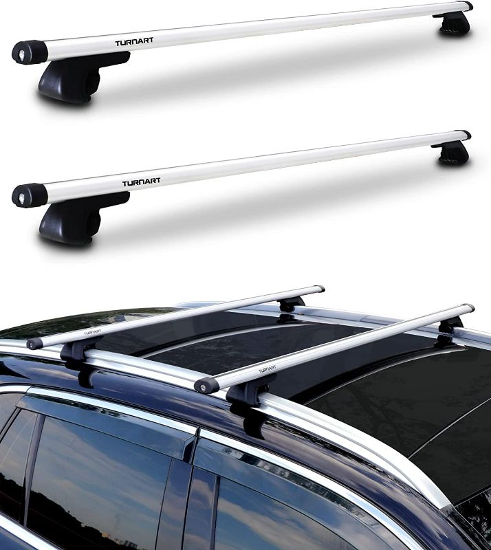 Photo 1 of Turnart 52” Roof Rack Cross Bars Universal Car Roof Rack Crossbars Thick Aero Aluminum Cross Bars Roof Rack with Strong Cargo Load Capacity Fits Most Vehicles with Existing Raised Side Rails with Gap