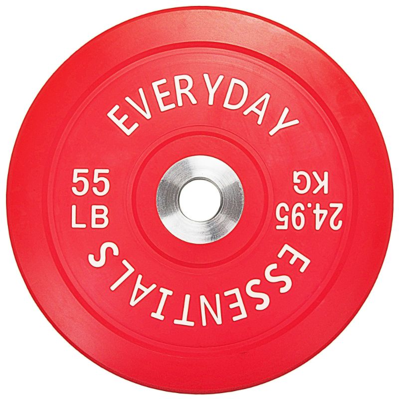 Photo 1 of BalanceFrom Olympic Bumper Plate Weight Plate with Steel Hub, Color Coded, 55 lbs Single 