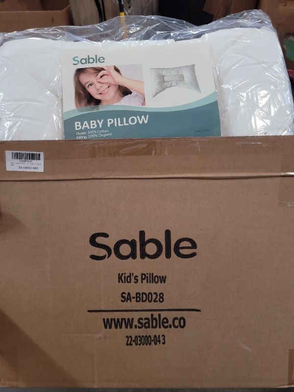 Photo 3 of Sable Baby Toddler Pillow for Sleeping, Oeko-Tex 100 Certified 100% Organic Cotton Exterior, Contour Design, Helps Prevent Flat Head