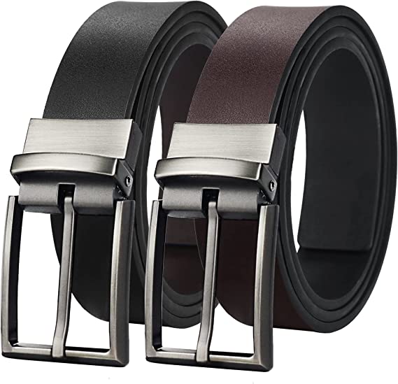 Photo 1 of maikun Mens Reversible Leather Belt, Dress Casual Belts for Men, One Belt Reverse For 2 Sides