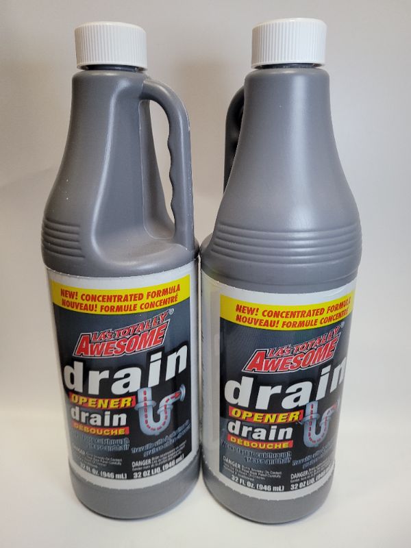 Photo 2 of La's Totally Awesome Drain Opener & Cleaner Dissolves Hair & Grease Clogged 32 oz - 2 bottles