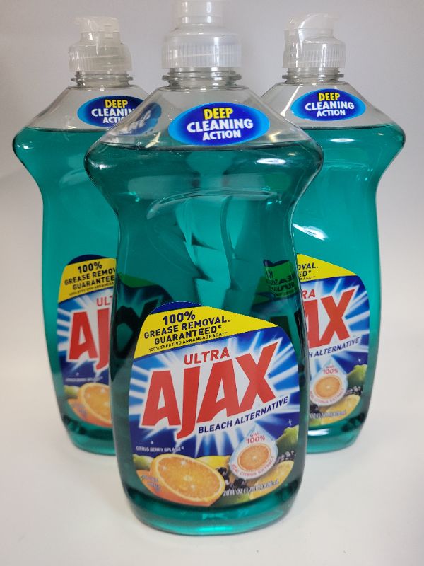 Photo 2 of (3 pack) Ajax Ultra Triple Action Liquid Dish Soap, Bleach Alternative Citrus Berry Splash - 28 fluid ounce