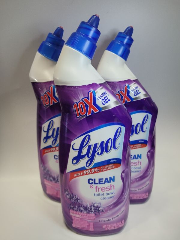 Photo 2 of Lysol Power & Fresh Cling Gel Lavender Fields Scent Toilet Bowl Cleaner 24oz (3 Pack)