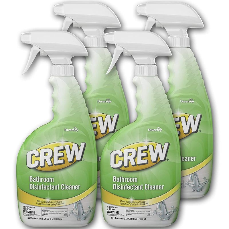 Photo 1 of Diversey -Crew Bathroom Disinfectant Cleaner - Leaves Bathroom Surfaces Sparkling Clean, Fresh Floral Scent - 32 oz. Bottle (4 Pack)