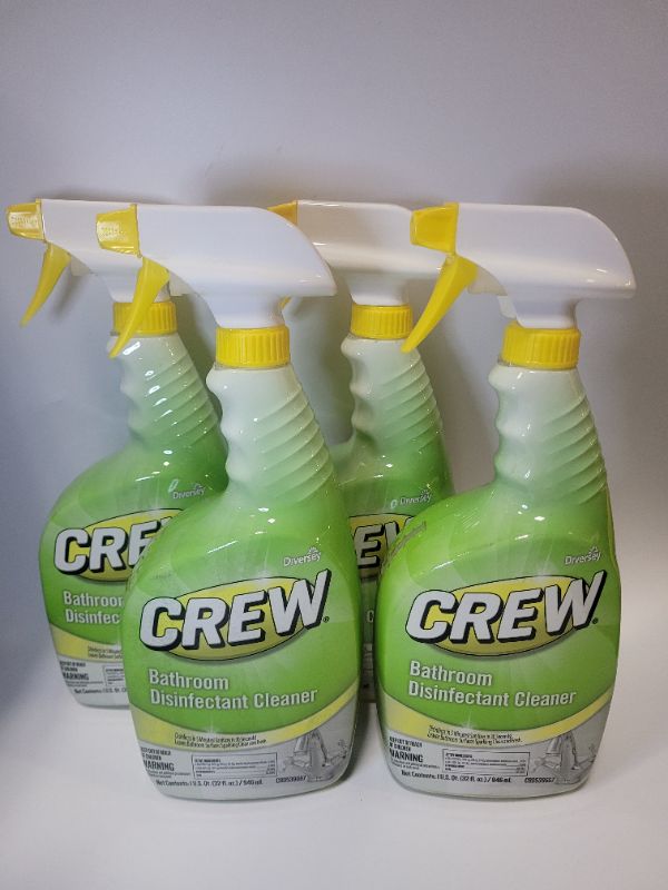 Photo 2 of Diversey -Crew Bathroom Disinfectant Cleaner - Leaves Bathroom Surfaces Sparkling Clean, Fresh Floral Scent - 32 oz. Bottle (4 Pack)