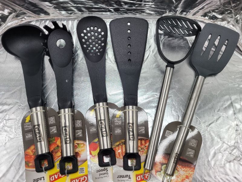 Photo 1 of Kitchen Cooking Utensils (6pcs Black/Gray, Silver)