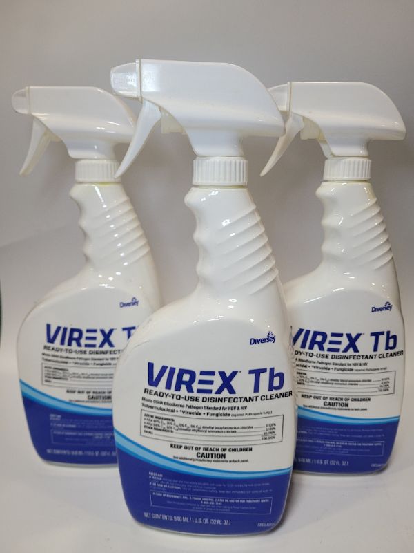 Photo 2 of (3 pack) Virex TB Ready-To-Use Disinfectant Cleaner, Lemon Scent, 32 oz Spray Bottle