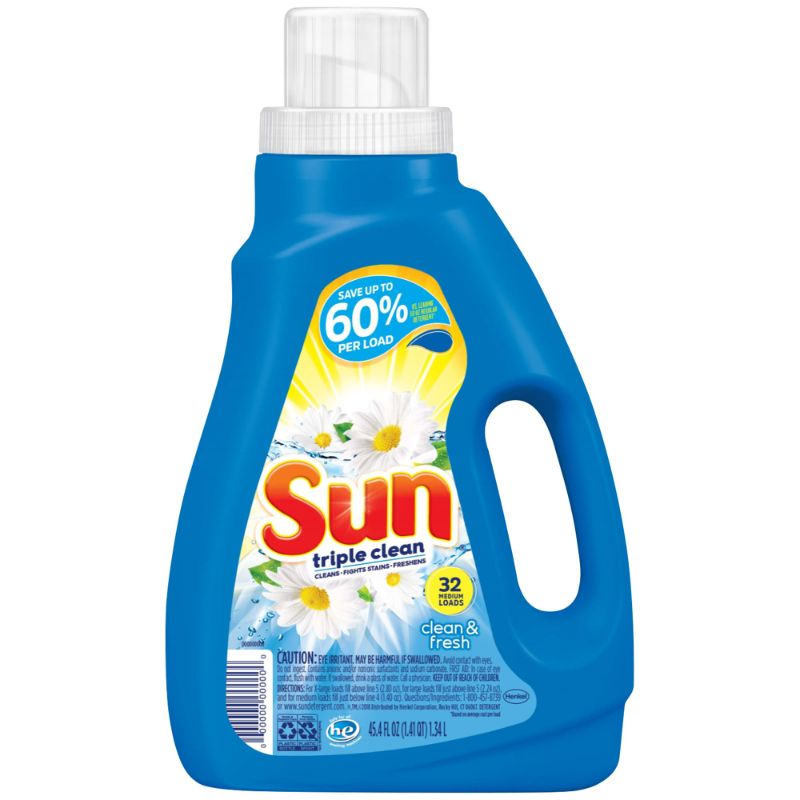 Photo 1 of Sun Ultra Liquid Triple Clean Laundry Detergent, Clean and Fresh, 66 Loads, 100 Fluid Ounce
