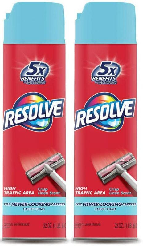 Photo 1 of Resolve High Traffic Carpet Foam, Cleans Freshens Softens & Removes Stains, Crisp Linen, 22 Ounce (Pack of 2) NO CAP