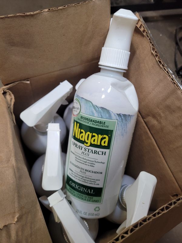 Photo 2 of Niagara Spray Starch (22 Oz, 6 Pack) Trigger Pump Liquid Starch for Ironing, Non-Aerosol Spray on Starch, Reduces Ironing Time, No Flaking, Sticking or Clogging, Biodegradable Ingredients, Recyclable Original Hold 6 Pack