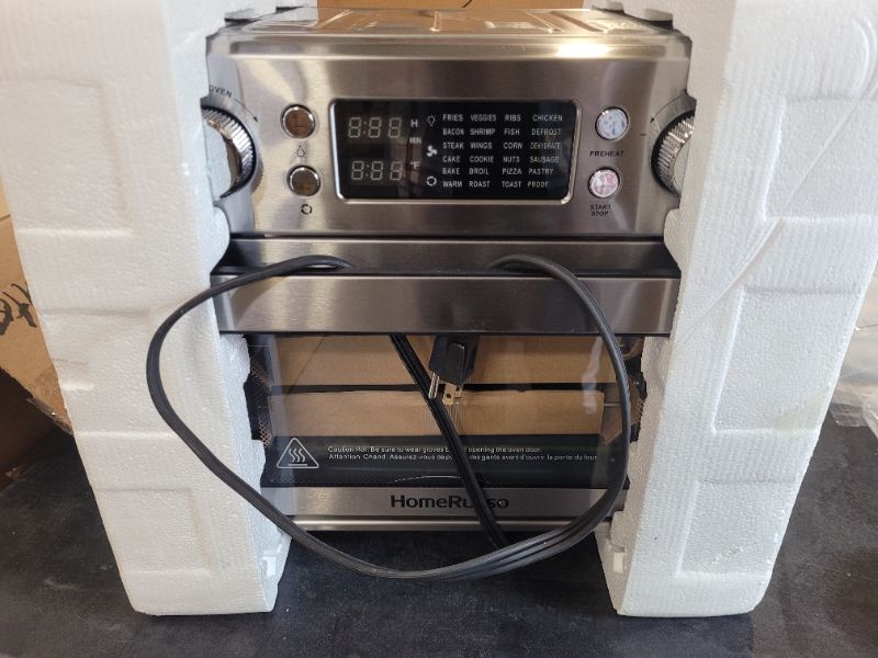 Photo 3 of HomeRusso 24-in-1 Air Fryer Oven, Convection Toaster Oven with Rotisserie Dehydrator,1600W Countertop Oven with 5 Heating Elements, Regulate Temperature from 80F to 450F