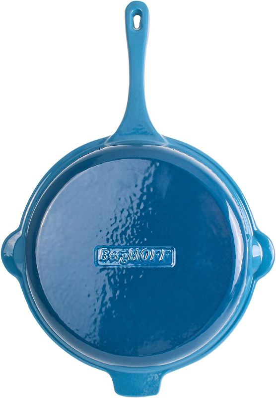 Photo 3 of BergHOFF Neo 10" Enameled Cast Iron Fry Pan, Even Heat, Induction Cooktop Compatible, Oven Safe Up To 400°F, Blue