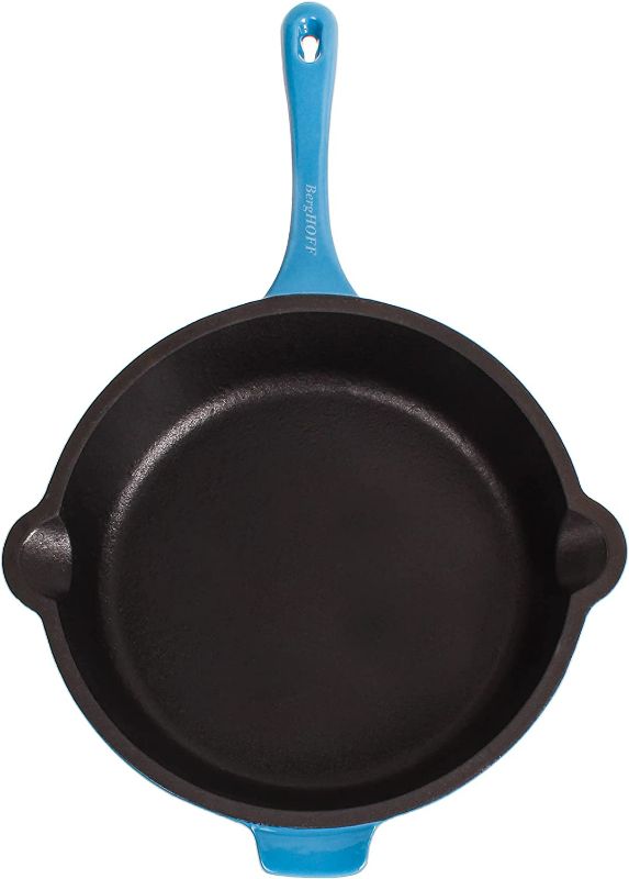 Photo 2 of BergHOFF Neo 10" Enameled Cast Iron Fry Pan, Even Heat, Induction Cooktop Compatible, Oven Safe Up To 400°F, Blue