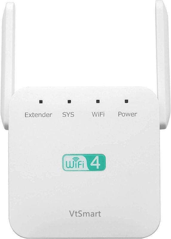 Photo 1 of WiFi Booster, Newest WiFi Booster 2023, WiFi Range Extender 300Mbps, Wireless Signal Repeater Booster 2.4 and 5GHz Dual Band 4 Antennas 360° Full Coverage