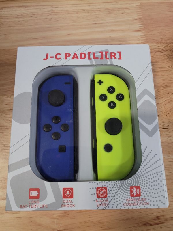 Photo 2 of (L/R) for Nintendo Switch Controller- Neon Blue/Neon Yellow Game