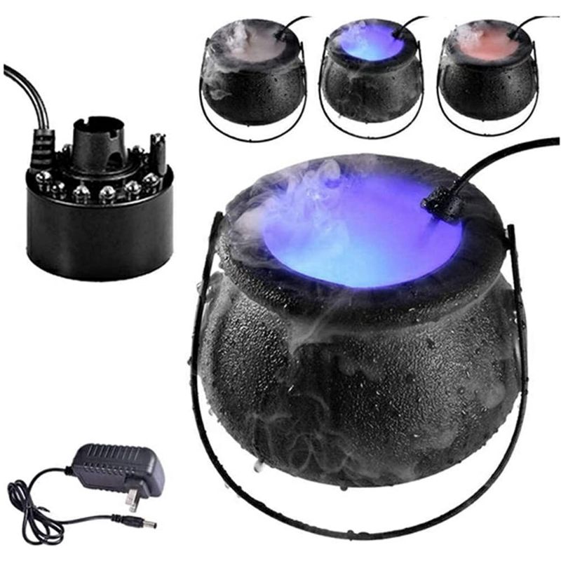 Photo 1 of Mist Maker with Pot Fogger, Water Fountain Pond Fog Machine Atomizer Air Humidifier with 12 LED Automatic Sensor, for Halloween