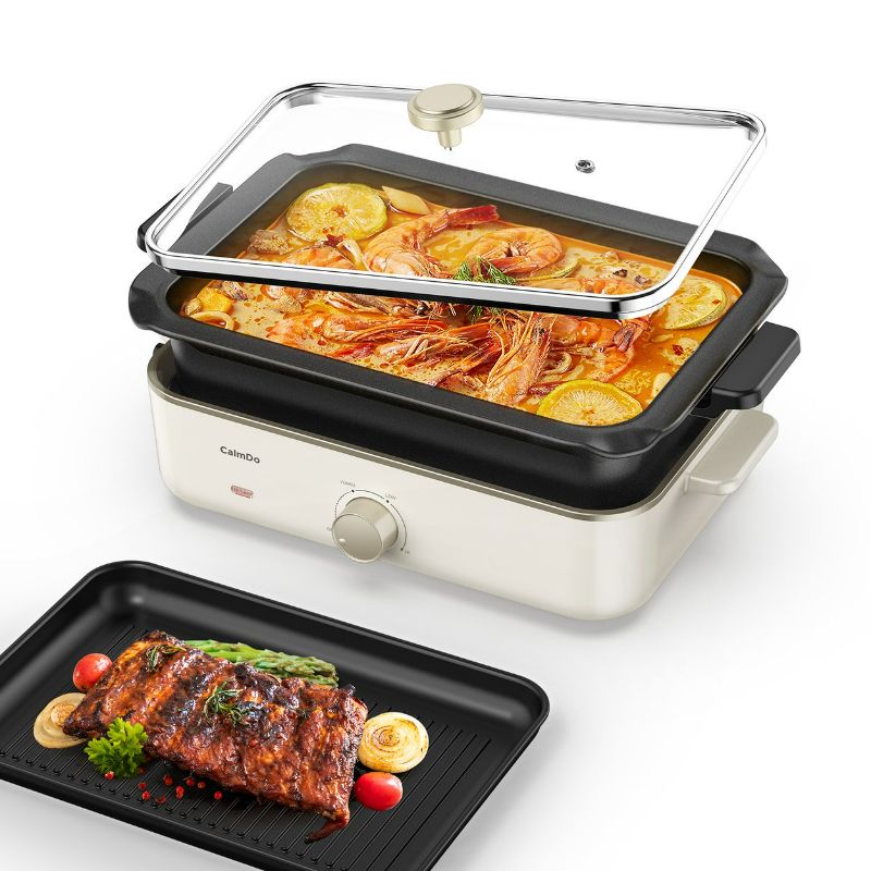 Photo 1 of CalmDo Multi-funtional Electric Foldaway Skillet Grill Combo