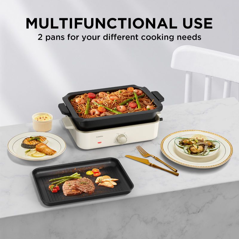 Photo 2 of CalmDo Multi-funtional Electric Foldaway Skillet Grill Combo