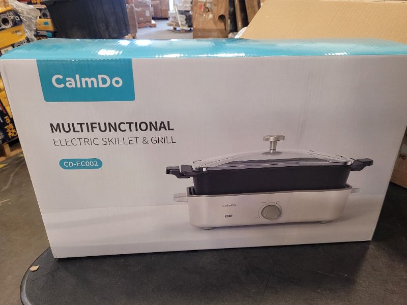 Photo 4 of CalmDo Multi-funtional Electric Foldaway Skillet Grill Combo