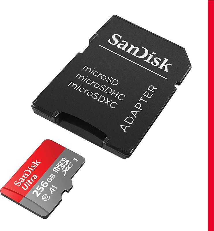 Photo 2 of SanDisk 256GB Ultra microSDXC UHS-I Memory Card with Adapter - 120MB/s, C10, U1, Full HD, A1, Micro SD Card - SDSQUA4-256G-GN6MA