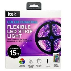 Photo 1 of Itek Color Changing Flexible LED Strip Light 15' 
